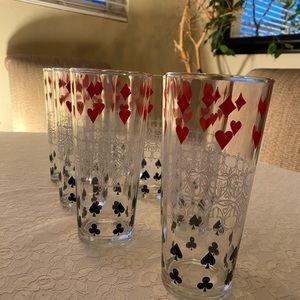 SOLD —-Vintage Drinking Glasses -  Playing Cards